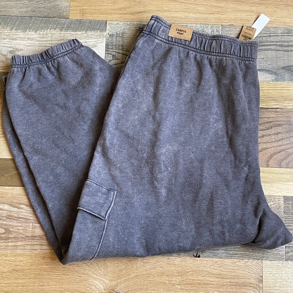 Victoria's Secret PINK Campus Cargo Sweatpants XXL Gray Jogger NWT